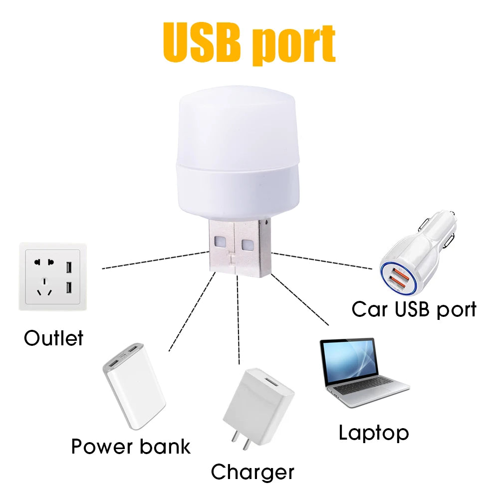 Mini USB LED Nachtlicht – Warmweiß, augenschonend, ideal zum Lesen